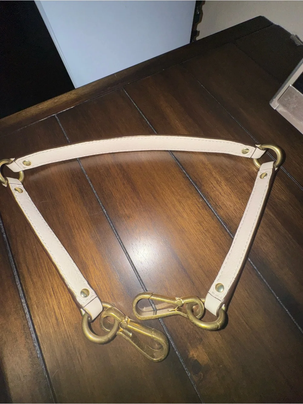 Coach Leather Shoulder Strap with Brass Hardware